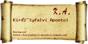 Királyfalvi Apostol névjegykártya